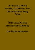 CITI Modules 9&ndash;17 Study Guide PDF &vert; RM Training & Certification Exam Prep