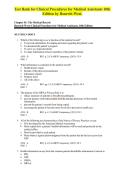 Clinical Procedures for Medical Assistants Test Bank 10th Edition Study Guide 2026 Updated &vert; Bonewit Questions & Answers