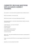 CHEMISTRY 090 EXAM QUESTIONS WITH ACCURATE CORRECT ANSWERS