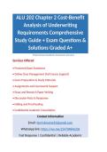 ALU 202 Chapter 2 Cost-Benefit Analysis of Underwriting Requirements Comprehensive Study Guide &plus; Exam Questions & Solutions Graded A&plus;