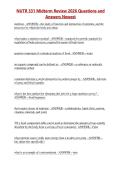 NUTR 331 Midterm Review 2026 Questions and Answers Newest