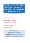 ALU 202 - Mid-Year Practice Exam &lpar;Lion's Street&rpar; Comprehensive Study Guide &plus; Exam Questions & Solutions Graded A&plus;