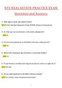 NYS Real Estate Practice Exam &lpar;Latest 2026 &sol; 2027 Update&rpar; Questions & Correct Answers &lpar;100&percnt; Correct Verified Answers&rpar; Already Graded A&plus;