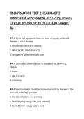 CNA PRACTICE TEST 2 HEADMASTER MINNESOTA ASSESSMENT TEST 2026 TESTED QUESTIONS WITH FULL SOLUTION GRADED A&plus;