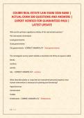 COLIBRI REAL ESTATE LAW EXAM 2026 BANK &vert;  ACTUAL EXAM 500 QUESTIONS AND ANSWERS &vert;  EXPERT VERIFIED FOR GUARANTEED PASS &vert;  LATEST UPDATE 