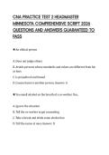 CNA PRACTICE TEST 2 HEADMASTER MINNESOTA COMPREHENSIVE SCRIPT 2026 QUESTIONS AND ANSWERS GUARANTEED TO PASS