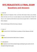 NYS RealEstateU Final Exam &lpar;Latest 2026 &sol; 2027 Update&rpar; Questions & Correct Answers &lpar;100&percnt; Correct Verified Answers&rpar; Already Graded A&plus;