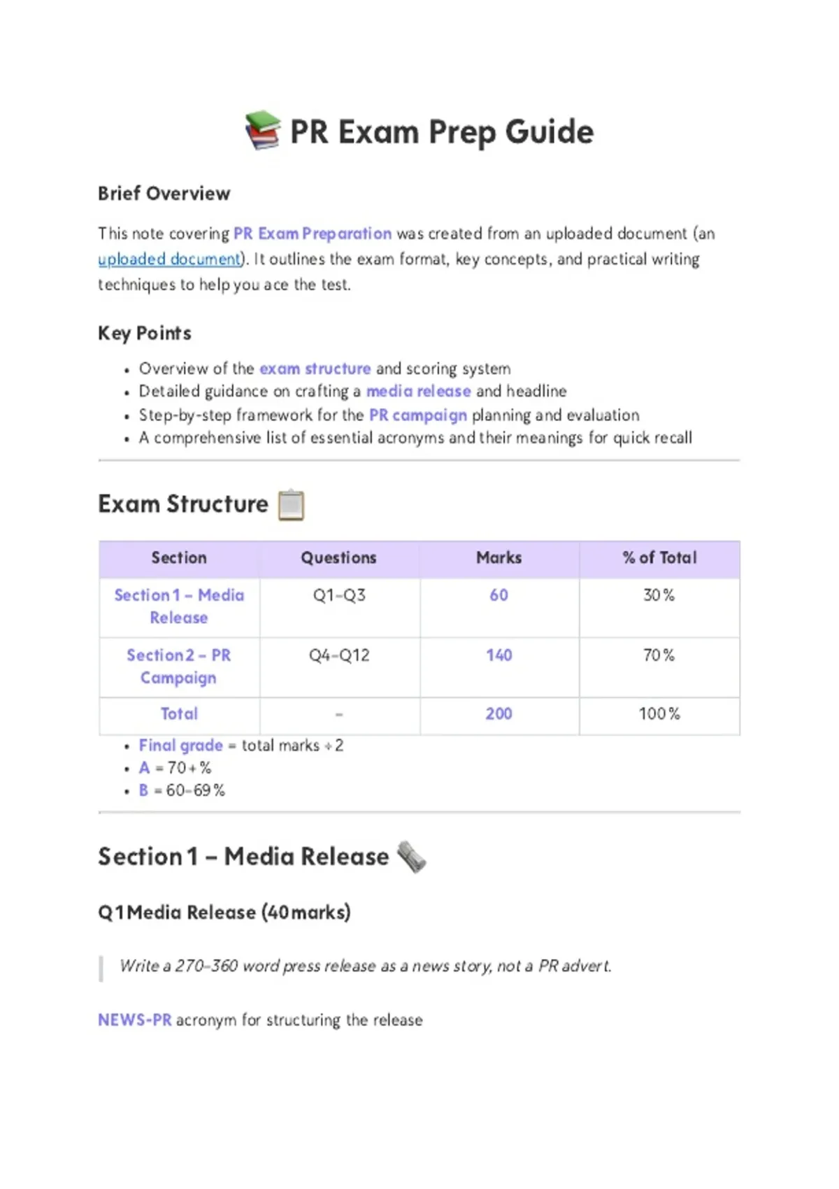 Pr Module Generally Includes NCTJ Introduction to PR Revision Notes – PR Campaign Planning, Press ...