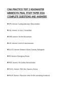 CNA PRACTICE TEST 2 HEADMASTER MINNESOTA FINAL STUDY PAPER 2026 COMPLETE QUESTIONS AND ANSWERS