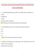 NYS REAL ESTATE EXAM REVIEW &lpar;Latest 2026 &sol; 2027 Update&rpar; Questions & Correct Answers &lpar;100&percnt; Correct Verified Answers&rpar; Already Graded A&plus;
