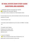 NYS REAL ESTATE EXAM STUDY GUIDE &lpar;Latest 2026 &sol; 2027 Update&rpar; Questions & Correct Answers &lpar;100&percnt; Correct Verified Answers&rpar; Already Graded A&plus;