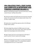 CNA PRACTICE TEST 3 TEST PAPER 2026 COMPLETE 50 QUESTIONS AND VERIFIED ANSWERS GRADED A&plus;