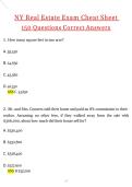 NYS Real Estate Exam Cheat Sheet 150 Questions &lpar;Latest 2026 &sol; 2027 Update&rpar; Questions & Correct Answers &lpar;100&percnt; Correct Verified Answers&rpar; Already Graded A&plus;