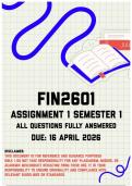 FIN2601 Assignment 1 Semester 1 Memo &vert; Due 16 April 2026