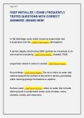 OSSF INSTALLER 1 EXAM &vert; FREQUENTLY  TESTED QUESTIONS WITH CORRECT  ANSWERS &vert; BRAND NEW&excl;