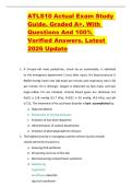 ATLS10 Actual Exam Study  Guide&period; Graded A&plus;&period; With  Questions And 100&percnt;  Verified Answers&period; Latest  2026 Update 