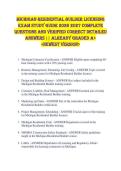 Michigan Residential Builder Licensing  EXAM STUDY GUIDE 2026 2027 COMPLETE  QUESTIONS AND VERIFIED CORRECT DETAILED  ANSWERS &vert;&vert; ALREADY GRADED A&plus;  <NEWEST VERSION> 