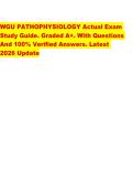WGU PATHOPHYSIOLOGY Actual Exam  Study Guide&period; Graded A&plus;&period; With Questions  And 100&percnt; Verified Answers&period; Latest  2026 Update 