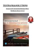 Test Bank for Interpersonal Communication&colon; Relating to Others&comma; 9th Edition by Beebe & Redmond &lpar;All Chapters 1-12&rpar;