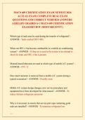 MACS 609 CERTIFICATION EXAM NEWEST 2026  ACTUAL EXAM&vert; COMPLETE REAL EXAM  QUESTIONS AND CORRECT VERIFIED ANSWERS&sol;  ALREADY GRADED A&plus;&vert; MACS 609 CERTIFICATION  EXAM REVIEW &lpar;MOST RECENT&excl;&excl;&rpar; 