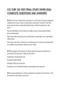 CO TURF QS TEST FINAL STUDY PAPER 2026 COMPLETE QUESTIONS AND ANSWERS