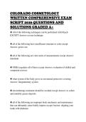 COLORADO COSMETOLOGY WRITTEN COMPREHENSIVE EXAM SCRIPT 2026 QUESTIONS AND SOLUTIONS GRADED A&plus;
