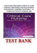 TEST BANK For Urden&comma; Critical Care Nursing&colon; Diagnosis and Management 8th Edition&comma; Verified Chapters 1 - 41&comma; Complete Newest Version