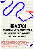 HRM3701 Assignment 3 Semester 1 Memo &vert; Due 14 April 2026