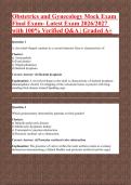 Obstetrics and Gynecology Mock Exam Final Exam 2026&sol;2027 - Latest Verified Q&A &vert; 100&percnt; Graded A&plus; &vert; Sonography Ultrasound Study Guide