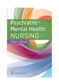 Psychiatric-Mental Health Nursing 9th Edition Videbeck Test Bank &lpar;Complete Exam Bank with Answers&rpar;