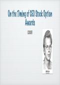 Erik Lie &lpar;2005&rpar;&period; On the Timing of CEO Stock Option Awards