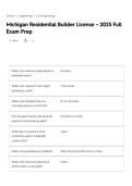 Michigan Residential Builder License Exam 2025 Full Prep &vert; Complete Questions and Answers with Verified Solutions &vert; Latest Update