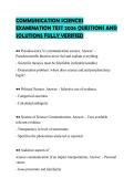 COMMUNICATION SCIENCES EXAMINATION TEST 2026 QUESTIONS AND SOLUTIONS FULLY VERIFIED
