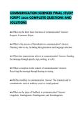 COMMUNICATION SCIENCES FINAL STUDY SCRIPT 2026 COMPLETE QUESTIONS AND SOLUTIONS