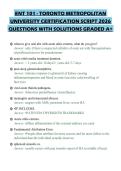 ENT 101 - TORONTO METROPOLITAN UNIVERSITY CERTIFICATION SCRIPT 2026 QUESTIONS WITH SOLUTIONS GRADED A&plus;