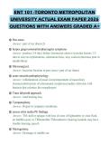 ENT 101 -TORONTO METROPOLITAN UNIVERSITY ACTUAL EXAM PAPER 2026 QUESTIONS WITH ANSWERS GRADED A&plus;