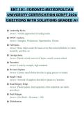 ENT 101 -TORONTO METROPOLITAN UNIVERSITY CERTIFICATION SCRIPT 2026 QUESTIONS WITH SOLUTIONS GRADED A&plus;