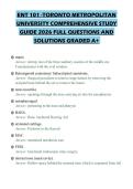 ENT 101 -TORONTO METROPOLITAN UNIVERSITY COMPREHENSIVE STUDY GUIDE 2026 FULL QUESTIONS AND SOLUTIONS GRADED A&plus;