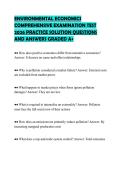 ENVIRONMENTAL ECONOMICS COMPREHENSIVE EXAMINATION TEST 2026 PRACTICE SOLUTION QUESTIONS AND ANSWERS GRADED A&plus;