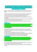 COLORADO MOTOR VEHICLE DEALER BOARD MASTERY EXAM 2026&sol;2027 &vert; Questions and Answers Verified Edition &vert; Pass Guaranteed - A&plus; Graded