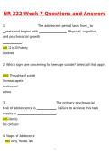 NR222 &sol; NR 222 Health & Wellness Week 7 Exam &vert; Complete Actual Questions and Verified Answers&vert; 100&percnt; Correct &lpar;Latest 2026 &sol; 2027 Update&rpar; - Chamberlain
