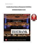 Test Bank for Canadian Human Resource Management&comma; 14th Edition by Schwind &ndash; All Chapters &lpar;1-13&rpar;