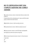 BIO 172 CERTIFICATION SCRIPT 2026 COMPLETE QUESTIONS AND CORRECT ANSWERS