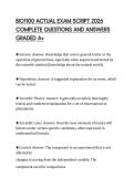 BIO1100 ACTUAL EXAM SCRIPT 2026 COMPLETE QUESTIONS AND ANSWERS GRADED A&plus;
