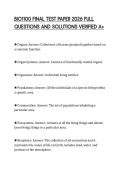 BIO1100 FINAL TEST PAPER 2026 FULL QUESTIONS AND SOLUTIONS VERIFIED A&plus;