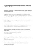 Certified Medical Administrative Assistant Exam 2026 &ndash; Study Guide and Practice Questions