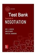Test Bank&colon; Essentials of Negotiation &lpar;6th Edition&rpar; &ndash; Roy J&period; Lewicki&comma; Bruce Barry & David M&period; Saunders