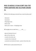 BIOD 121 MODULE 5 EXAM SCRIPT 2026 TEST PAPER QUESTIONS AND SOLUTIONS GRADED A&plus;