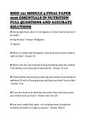 BIOD 121 MODULE 5 FINAL PAPER 2026 ESSENTIALS IN NUTRITION FULL QUESTIONS AND ACCURATE SOLUTIONS