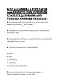 BIOD 121 MODULE 5 TEST PAPER 2026 ESSENTIALS IN NUTRITION COMPLETE QUESTIONS AND VERIFIED ANSWERS GRADED A